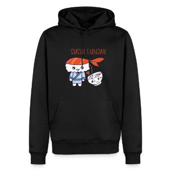 Kawaii Japanese Food Salmon Salmon Sushi Roll - Sweat à capuche Premium bio Homme - noir - Devant - Nico (187cm)