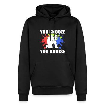 You Snooze You Bruise Paintballspieler - Männer Premium Bio Hoodie - Schwarz - Vorne - Nico (187cm)