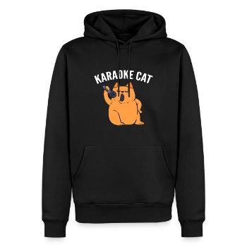 Karaoke Cat Katze Karaoke -Sänger - Männer Premium Bio Hoodie - Schwarz - Vorne - Nico (187cm)