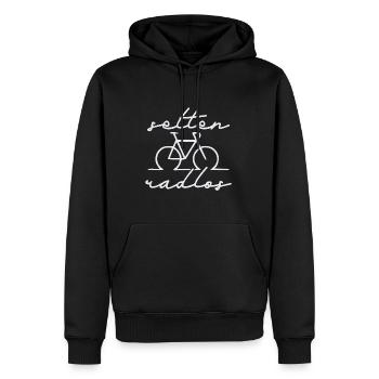 Selten Radlos Fahrrad Fahrradfahrer Spruch - Männer Premium Bio Hoodie - Schwarz - Vorne - Nico (187cm)