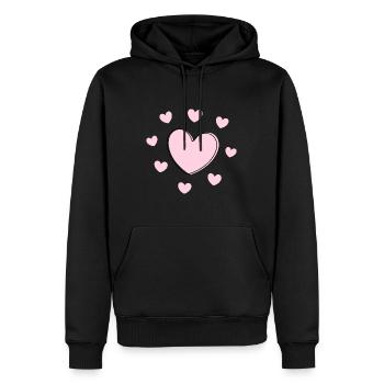 rosarotes Herz Herz rosa Geschenk Valentinstag - Männer Premium Bio Hoodie - Schwarz - Vorne - Nico (187cm)