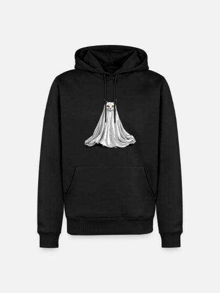 Chat fantôme effrayant - Sweat à capuche Premium bio Homme - noir