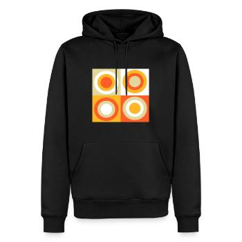 Cadeau rétro motif des années 70 - Sweat à capuche Premium bio Homme - noir - Devant - Nico (187cm)