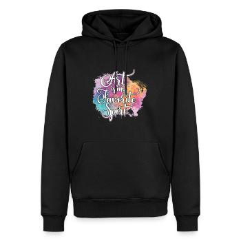 L'art est mon cadeau de peintre Artsy mignon sport préféré - Sweat à capuche Premium bio Homme - noir - Devant - Nico (187cm)