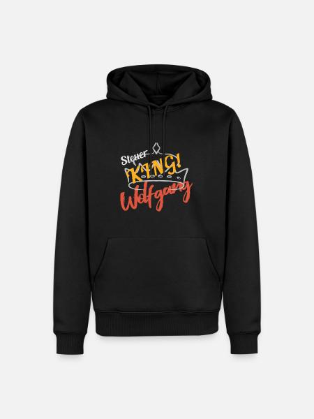 Steuer King Wolfgang - Männer Premium Bio Hoodie - Schwarz