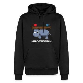 Hippo-Tee-Tisch Hippoteetisch Hypothetisch Hippo - Männer Premium Bio Hoodie - Schwarz - Vorne - Nico (187cm)