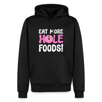 Mangez plus d’aliments troués Donut Lover - Sweat à capuche Premium bio Homme - noir - Devant - Nico (187cm)