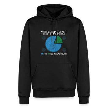 Wahrscheinlichkeit dass ich Grün wähle Null - Männer Premium Bio Hoodie - Schwarz - Vorne - Nico (187cm)