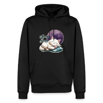 Cute Cat is always sleepy 1 - Männer Premium Bio Hoodie - Schwarz - Vorne - Nico (187cm)