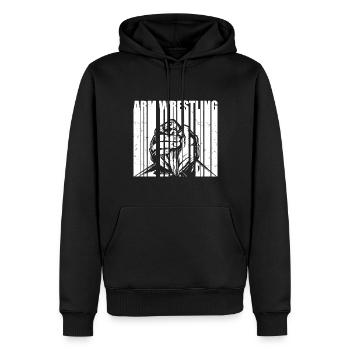 | de bras de fer Arm Press Sport Training Gift - Sweat à capuche Premium bio Homme - noir - Devant - Nico (187cm)