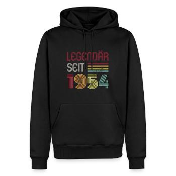 Legendär Seit 1954 Jahr Retro 54er Jahrgang - Männer Premium Bio Hoodie - Schwarz - Vorne - Nico (187cm)