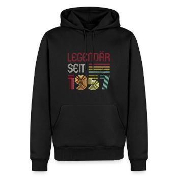Legendär Seit 1957 Jahr Retro 57er Jahrgang - Männer Premium Bio Hoodie - Schwarz - Vorne - Nico (187cm)