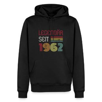 Legendär Seit 1962 Jahr Retro 62er Jahrgang - Männer Premium Bio Hoodie - Schwarz - Vorne - Nico (187cm)