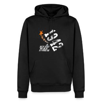 1942 - Men’s Premium Organic Hoodie - black - Front - Nico (187cm)