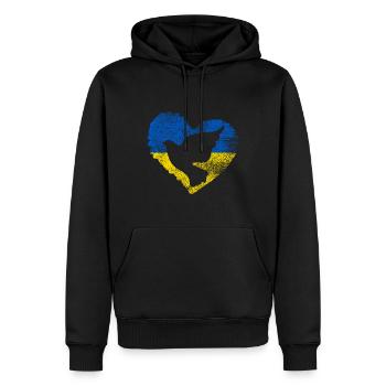 Ukraine Heart - Men’s Premium Organic Hoodie - black - Front - Nico (187cm)