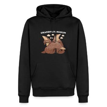 Grand-père Pangolin - Sweat à capuche Premium bio Homme - noir - Devant - Nico (187cm)