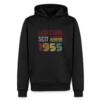 Legendär Seit 1955 Jahr Retro 55er Jahrgang - Männer Premium Bio Hoodie - Schwarz - Vorne - Nico (187cm)