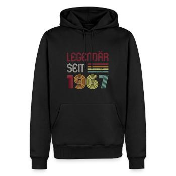 Legendär Seit 1967 Jahr Retro 67er Jahrgang - Männer Premium Bio Hoodie - Schwarz - Vorne - Nico (187cm)
