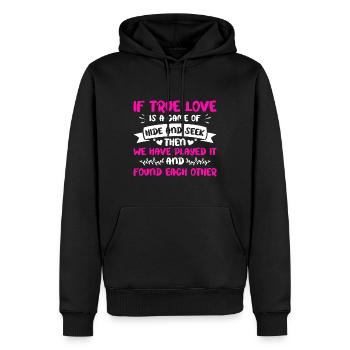 Valentins Tag Beziehung Liebes Spruch - Männer Premium Bio Hoodie - Schwarz - Vorne - Nico (187cm)