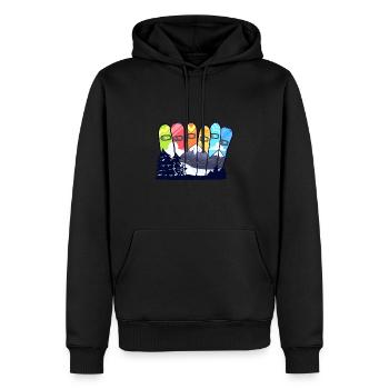 Snowboarden Bunte Snowboards Snowboarder - Männer Premium Bio Hoodie - Schwarz - Vorne - Nico (187cm)