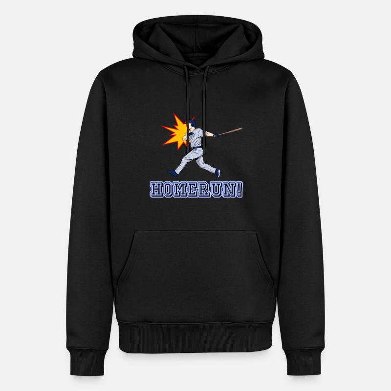Homerun Baseball - Männer Premium Bio Hoodie - Schwarz