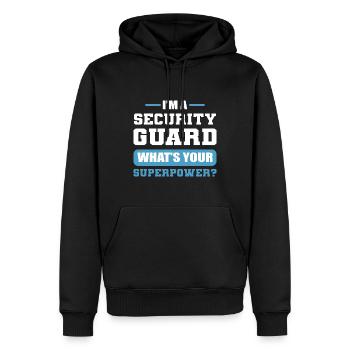 I'm A Security Guard What's Your Superpower? - Männer Premium Bio Hoodie - Schwarz - Vorne - Nico (187cm)