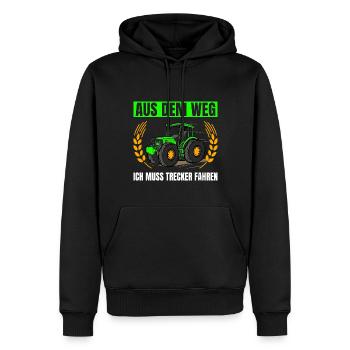 Landwirtschaft Aus Dem Weg Traktor Trecker - Männer Premium Bio Hoodie - Schwarz - Vorne - Nico (187cm)