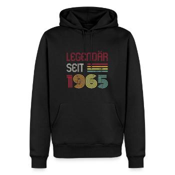 Legendär Seit 1965 Jahr Retro 65er Jahrgang - Männer Premium Bio Hoodie - Schwarz - Vorne - Nico (187cm)