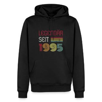 Legendär Seit 1995 Jahr Retro 95er Jahrgang - Männer Premium Bio Hoodie - Schwarz - Vorne - Nico (187cm)