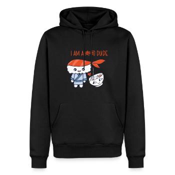Kawaii Japanese Food Salmon Salmon Sushi Roll - Sweat à capuche Premium bio Homme - noir - Devant - Nico (187cm)