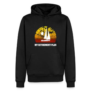 Mon régime de retraite Pension Voile - Sweat à capuche Premium bio Homme - noir - Devant - Nico (187cm)