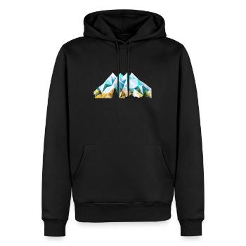 Abstract mountain range with glacier in nature - Men’s Premium Organic Hoodie - black - Front - Nico (187cm)