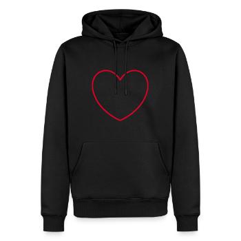 rotes Herz rot Herzen rot Herz Geschenk Muttertag - Männer Premium Bio Hoodie - Schwarz - Vorne - Nico (187cm)