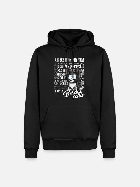 Je suis Border Collie - Noir FR - Sweat à capuche Premium bio Homme - noir