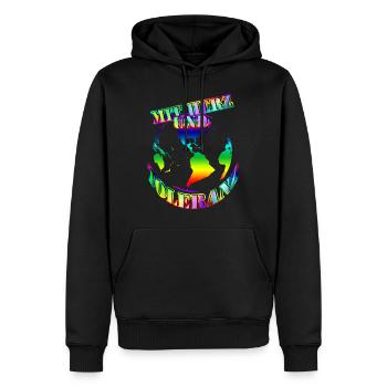 avec cœur et tolérance Monde - Sweat à capuche Premium bio Homme - noir - Devant - Nico (187cm)