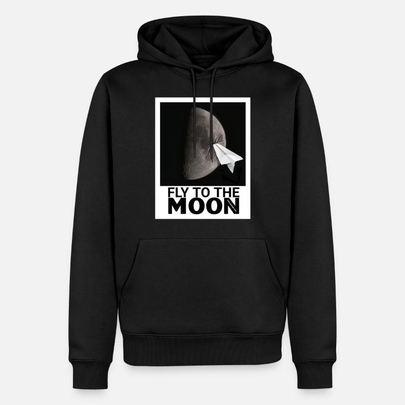 ENVOLEZ-VOUS VERS LA LUNE - Sweat à capuche Premium bio Homme - noir