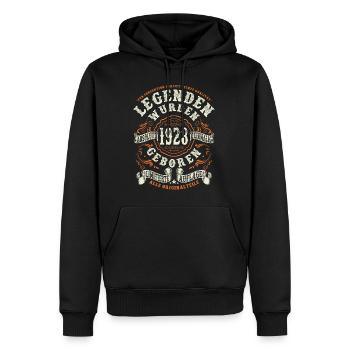 Legenden wurden 1928 geboren - 95 Jahre alt - Männer Premium Bio Hoodie - Schwarz - Vorne - Nico (187cm)