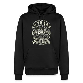 40 years old - legend born in march 1983 - Men’s Premium Organic Hoodie - black - Front - Nico (187cm)