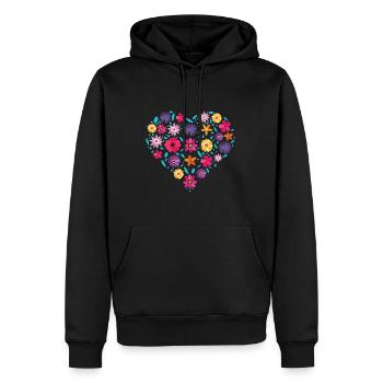 Fleuriste Bouquet de Fleurs Arrangement Profession Cadeau - Sweat à capuche Premium bio Homme - noir - Devant - Nico (187cm)