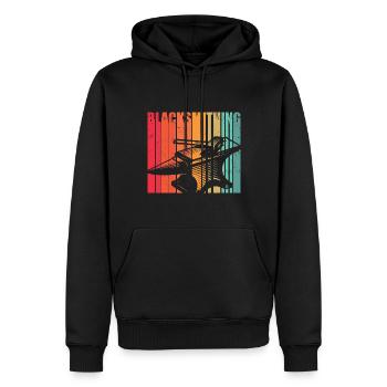 Forge - Men’s Premium Organic Hoodie - black - Front - Nico (187cm)