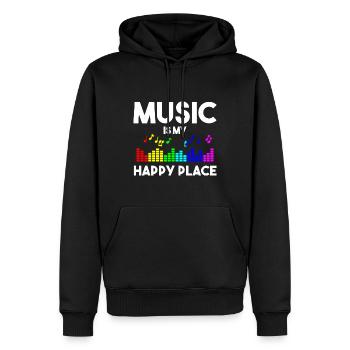 Music Is My Happy Place Musik Musiker - Männer Premium Bio Hoodie - Schwarz - Vorne - Nico (187cm)