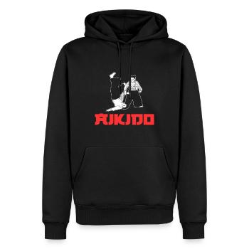 Aikido The Art Of Peace Aikidoka - Männer Premium Bio Hoodie - Schwarz - Vorne - Nico (187cm)