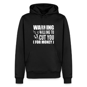 Lustiger Friseur - Männer Premium Bio Hoodie - Schwarz - Vorne - Nico (187cm)
