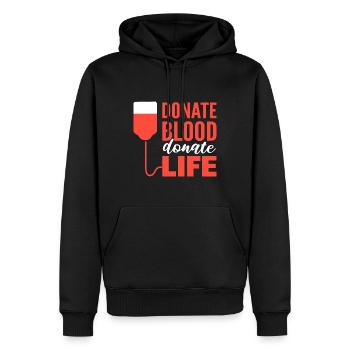 Blutspender Staatlich geprüfte Krankenschwester - Männer Premium Bio Hoodie - Schwarz - Vorne - Nico (187cm)