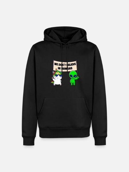 We don't believe in people - Men’s Premium Organic Hoodie - black