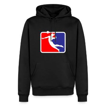 Volleyball | de volleyball de plage Les couleurs peuvent être changées - Sweat à capuche Premium bio Homme - noir - Devant - Nico (187cm)