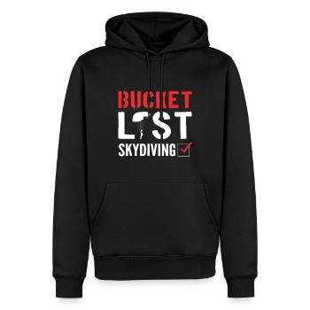 Bucket List Sky Diving Fallschirmspringer - Männer Premium Bio Hoodie - Schwarz - Vorne - Nico (187cm)