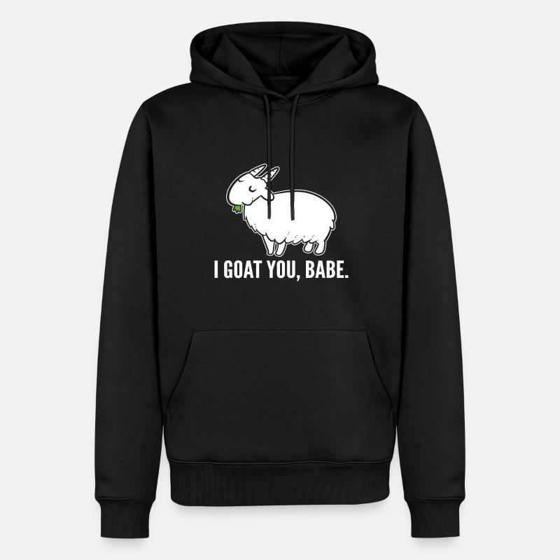 Jeux de mots de chèvres - Sweat à capuche Premium bio Homme - noir