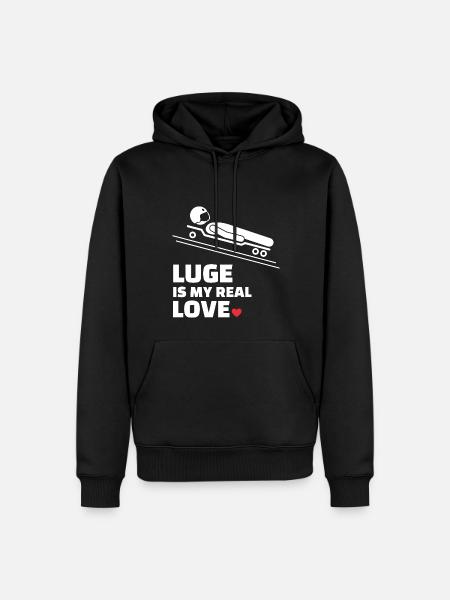 I love luge - Men’s Premium Organic Hoodie - black