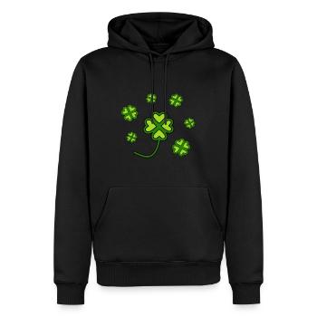 St Patrick's Day shamrocks - Men’s Premium Organic Hoodie - black - Front - Nico (187cm)
